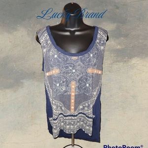 Lucky Brand Sleeveless Western print tunic Sz M